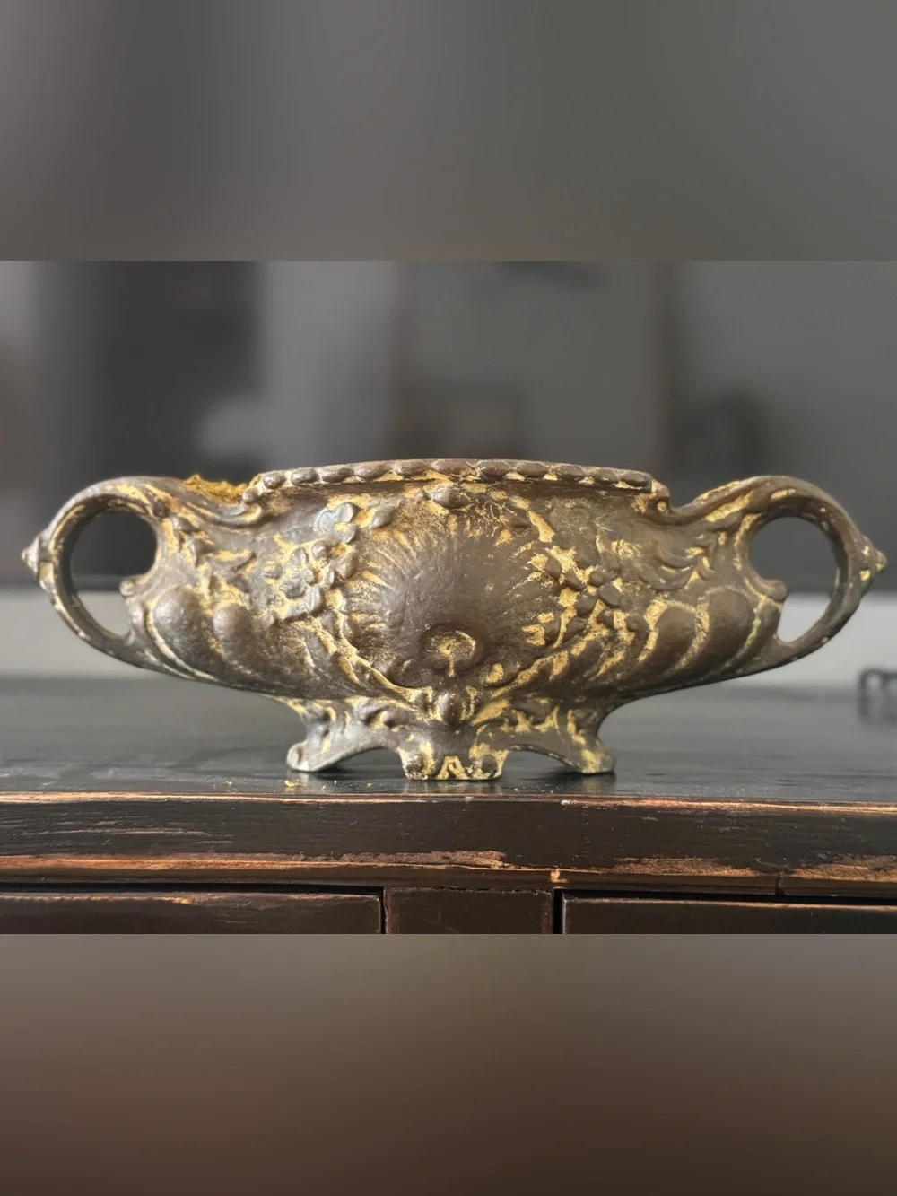 Antique-Style Gold Accent Decorative Bowl / Vase by BOMBAY